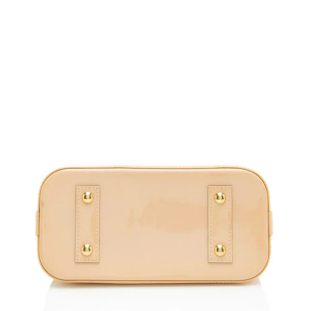 Louis Vuitton Monogram Vernis Alma BB Satchel Beige