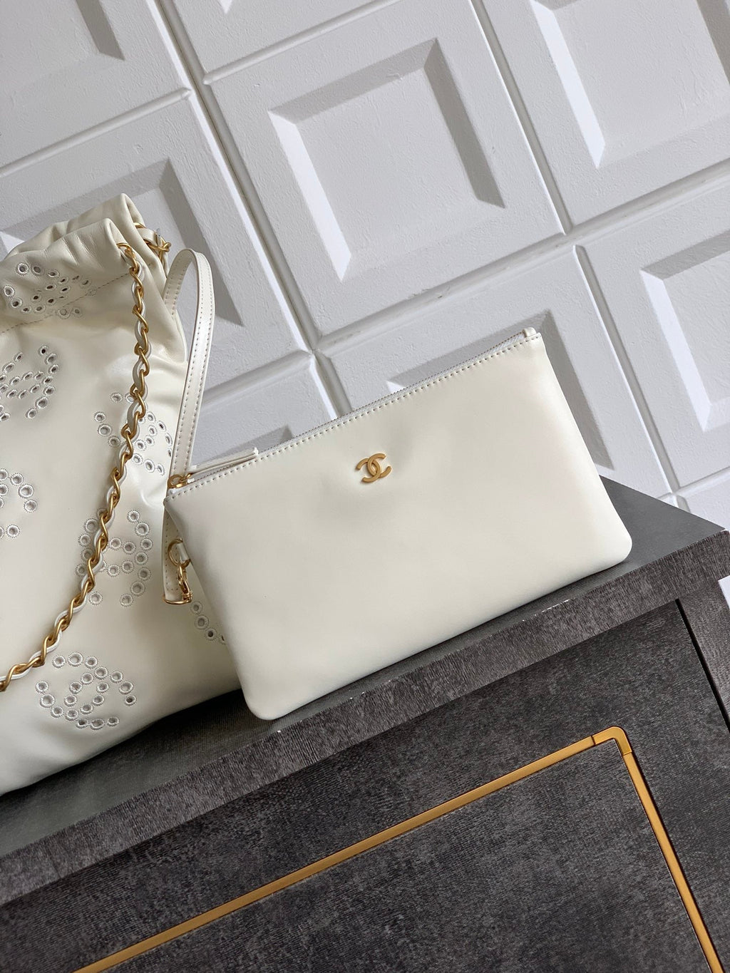 Chanel Zipped coin purse - Grained shiny calfskin & gold-tone