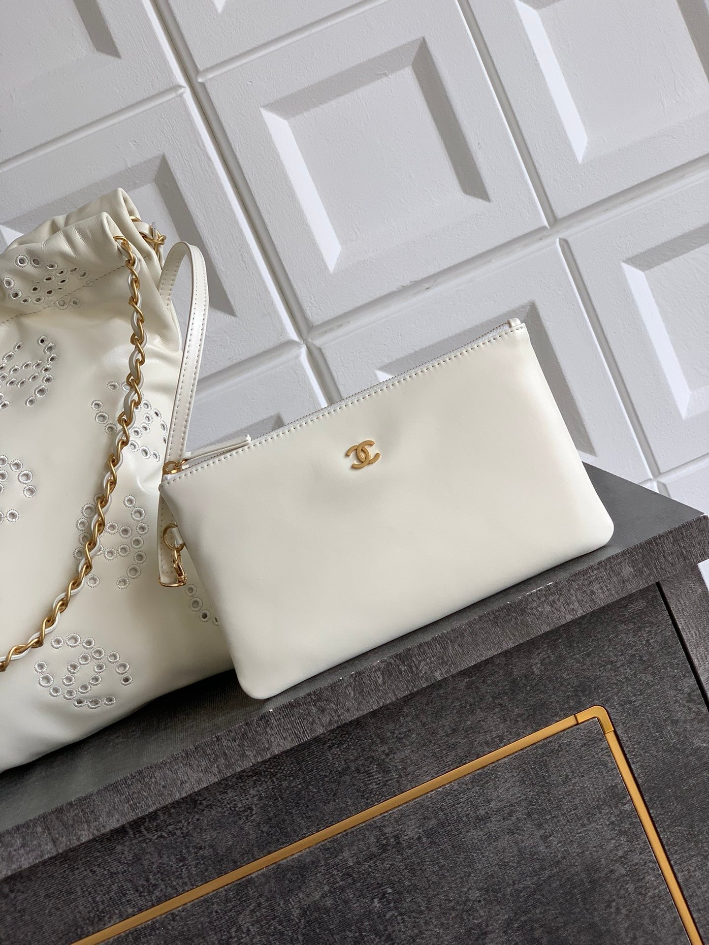Chanel Zipped coin purse - Grained shiny calfskin & gold-tone