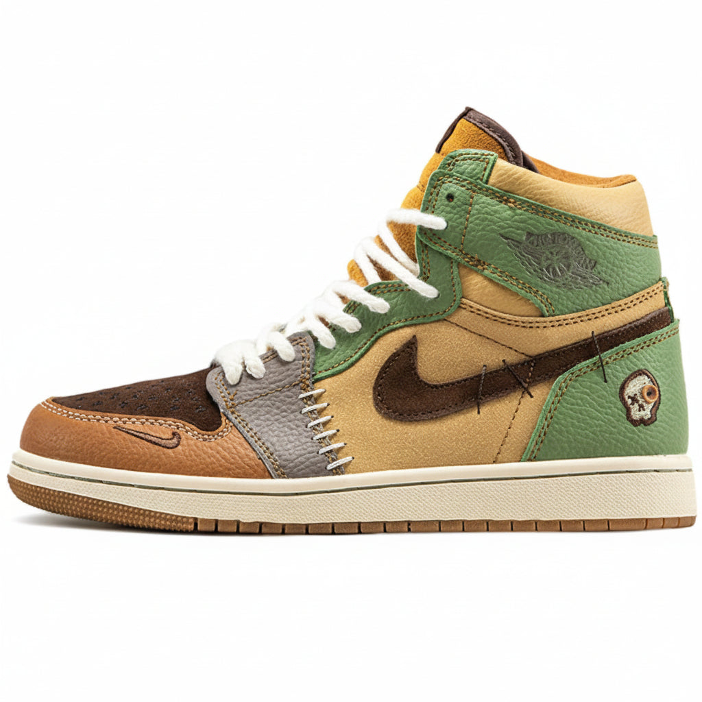 Zion Williamson x Air Jordan 1 High Voodoo Beige Suede/Oil Green