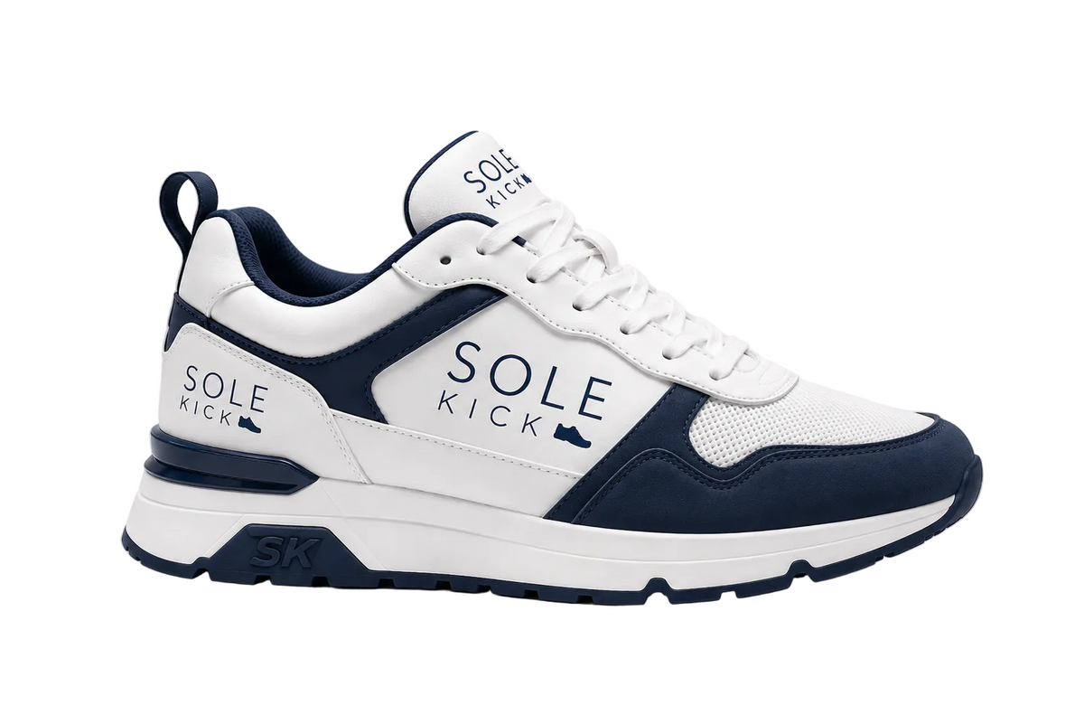 Sole Kick Retro Sneakers in Navy/White