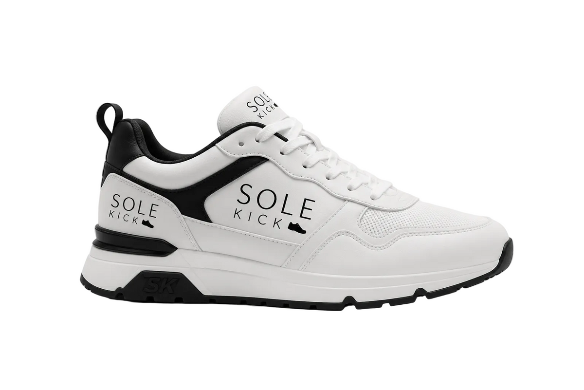 Sole Kick Retro Sneakers in Stealth Black/White