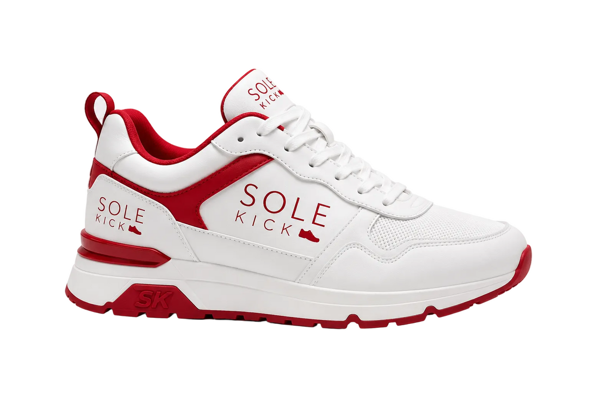 Sole Kick Retro Sneakers in Varsity Red/White