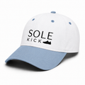 Sole Kick Two-Tone Baseball Cap in Sky Blue/White