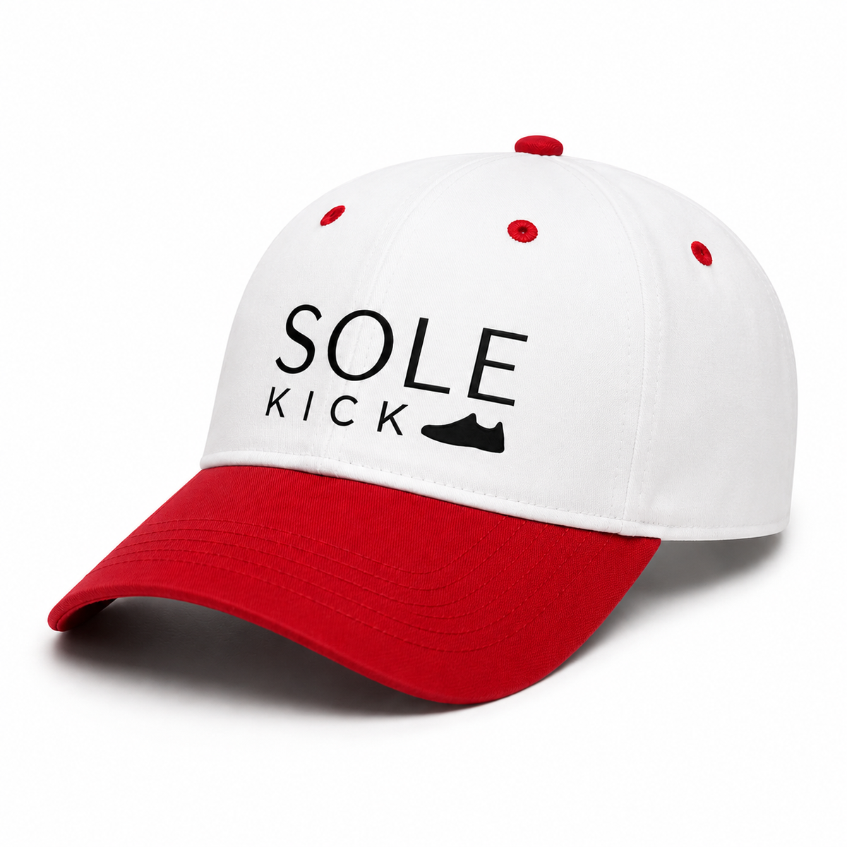 Sole Kick Two-Tone Baseball Cap in Varsity Red